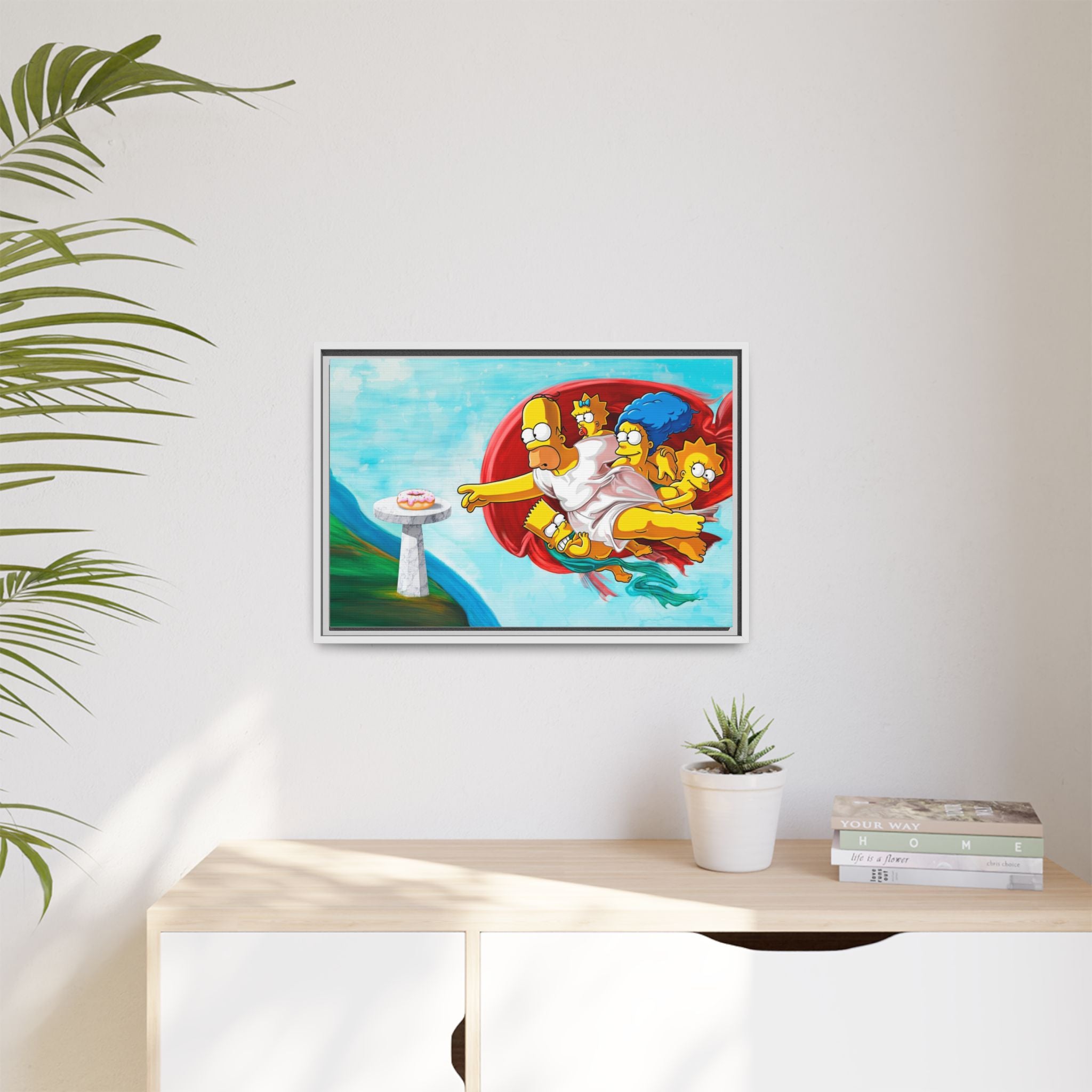 The Simpsons' Last Supper: Pop Culture Parody, Da Vinci Reimagined, Animated Comedy Masterpiece - Canvas Wall Art