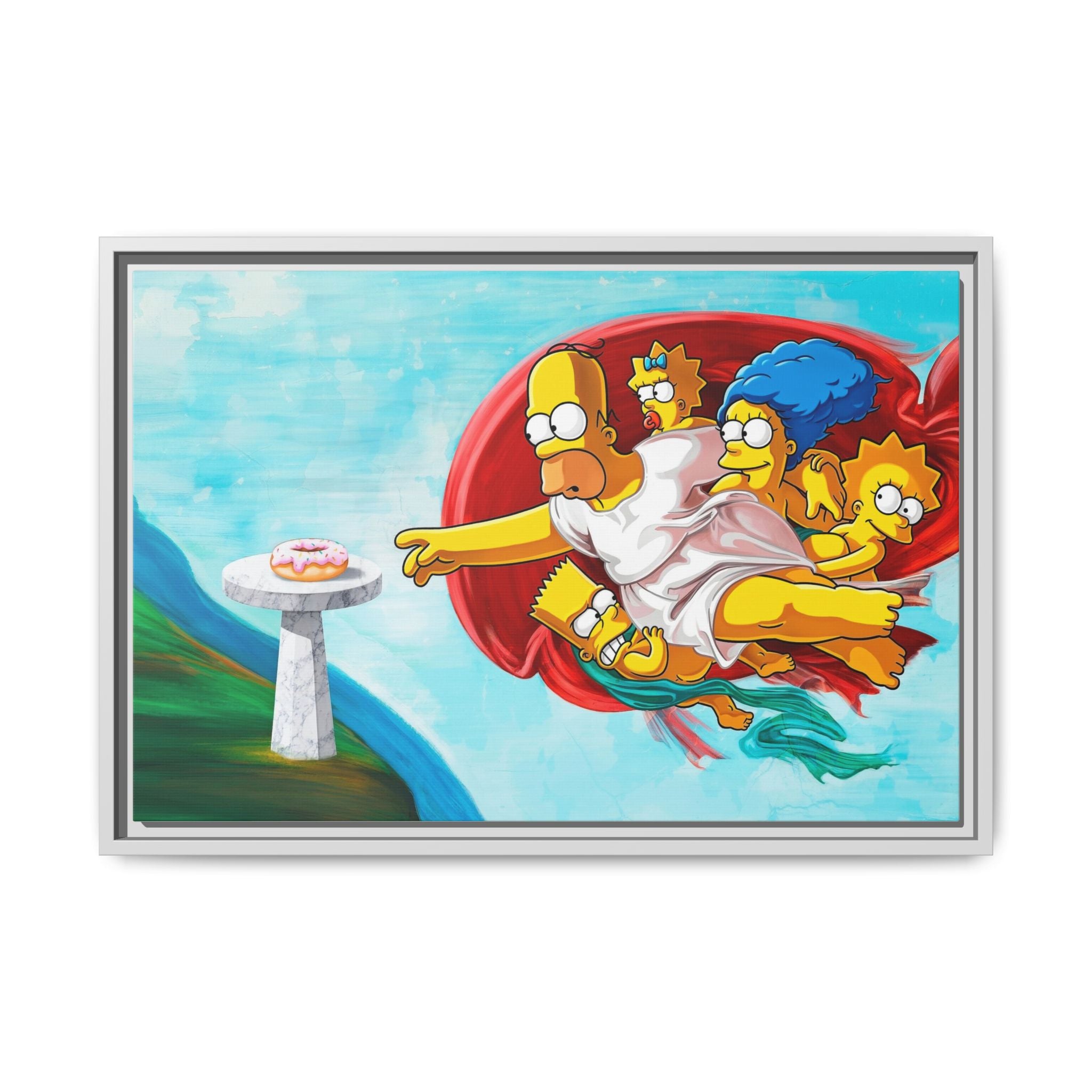 The Simpsons' Last Supper: Pop Culture Parody, Da Vinci Reimagined, Animated Comedy Masterpiece - Canvas Wall Art
