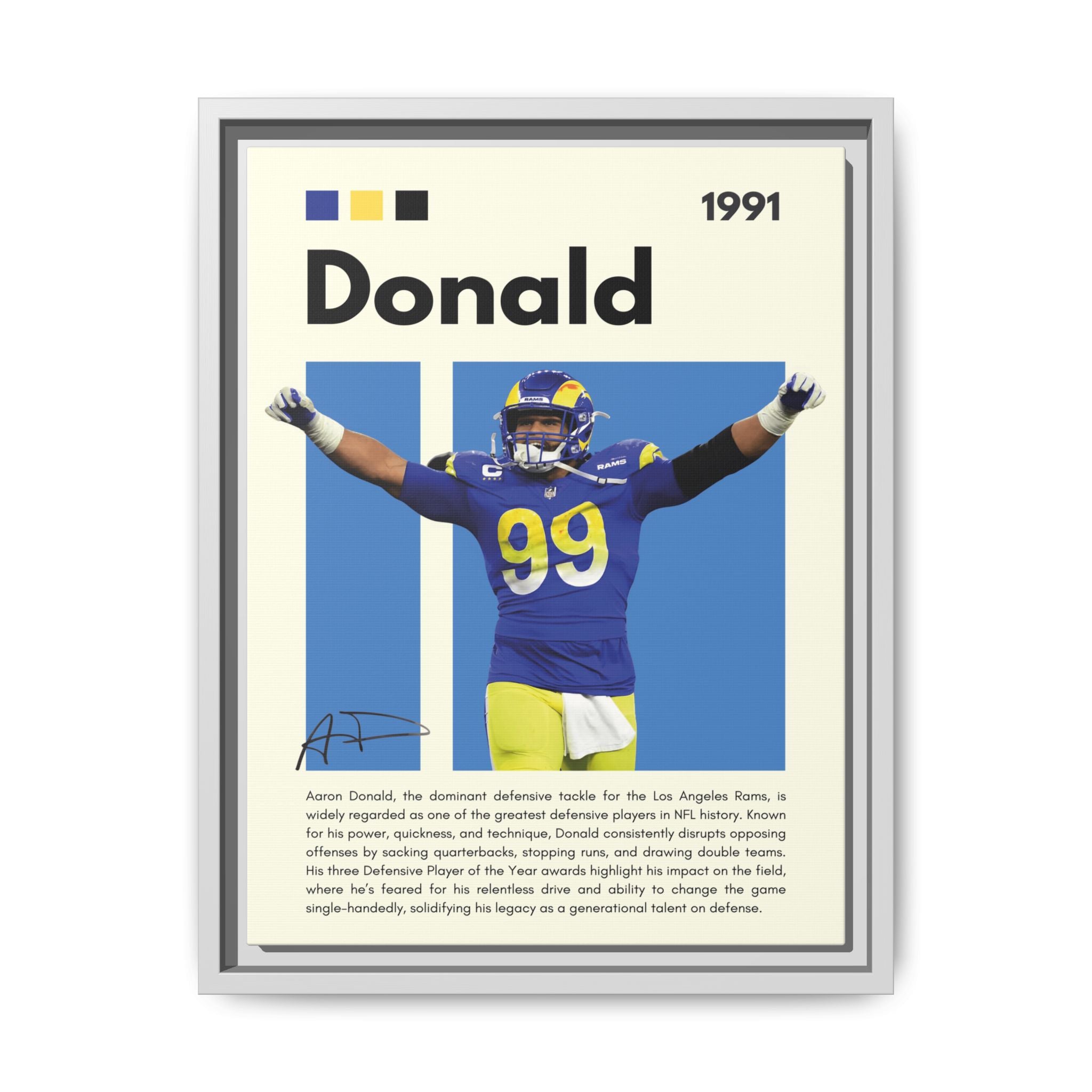 Aaron Donald: Rams Defensive Powerhouse - Canvas Wall Art