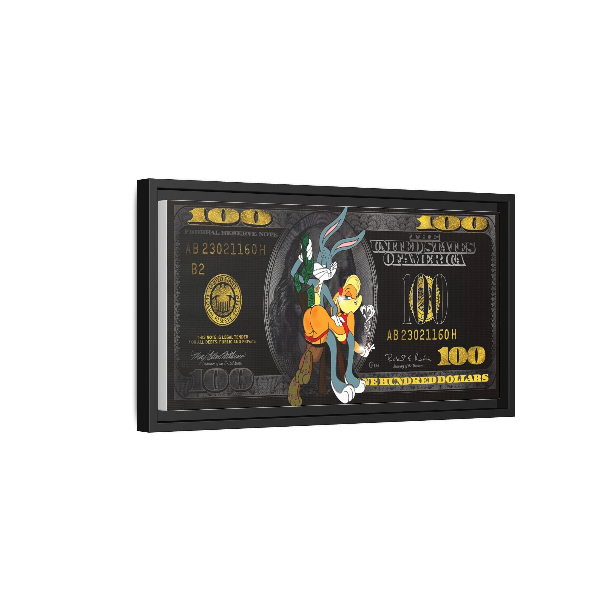Cartoon Cash Remix: Looney Tunes Currency, Pop Culture Finance Art - Canvas Wall Art