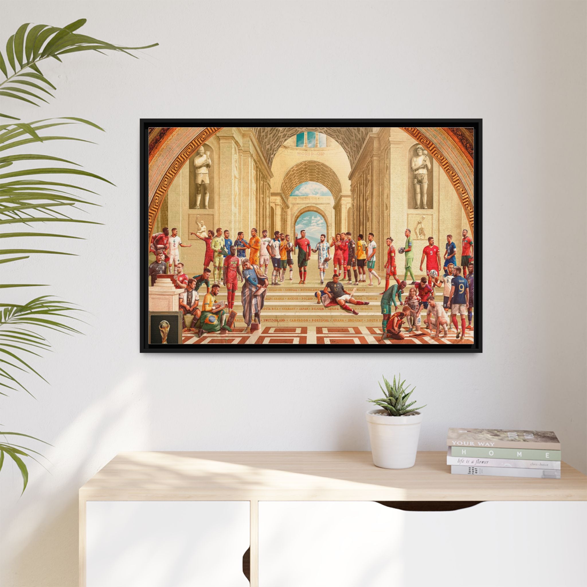 Pantheon of Football Glory: World Cup 2022 Immortalized, Global Soccer Legends Memorialized - Canvas Wall Art