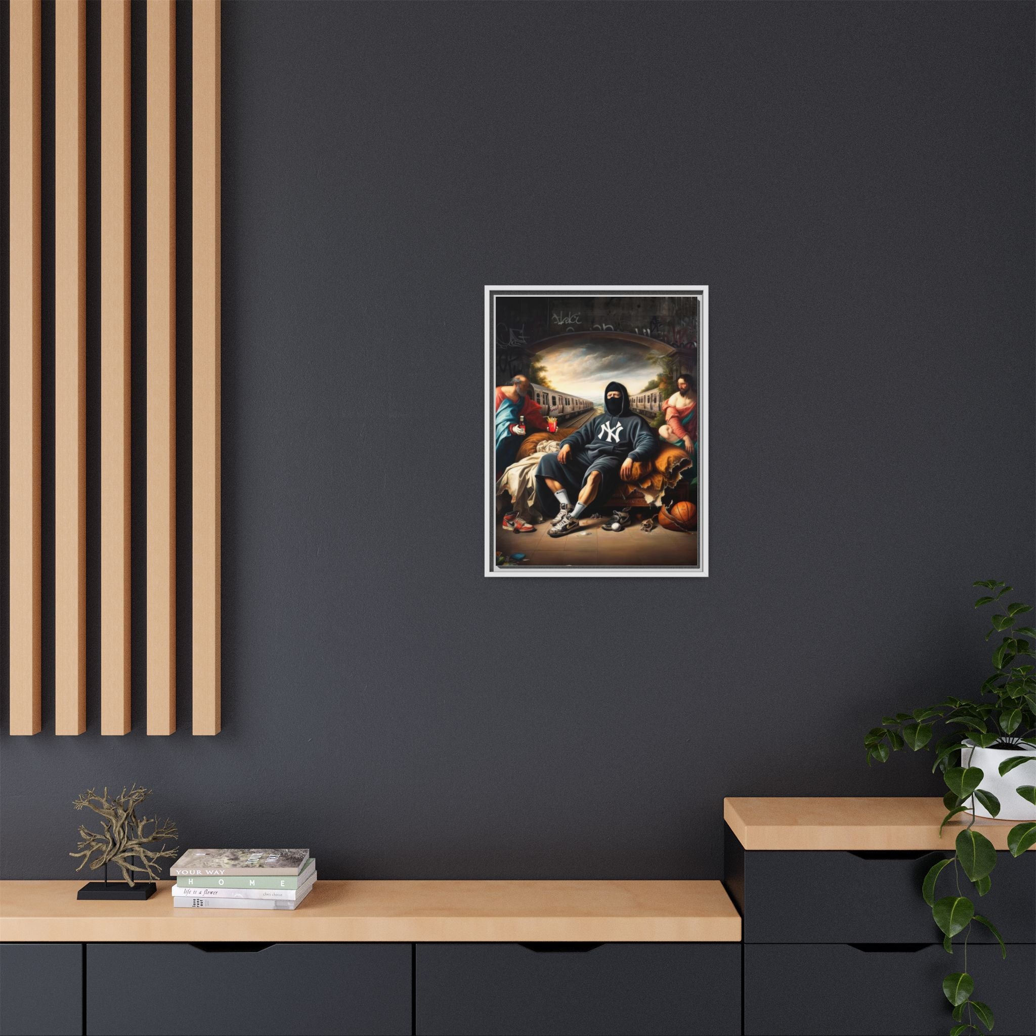 Urban Renaissance: Digital Remix of Classical Portraiture, Street Culture Reimagined - Canvas Wall Art