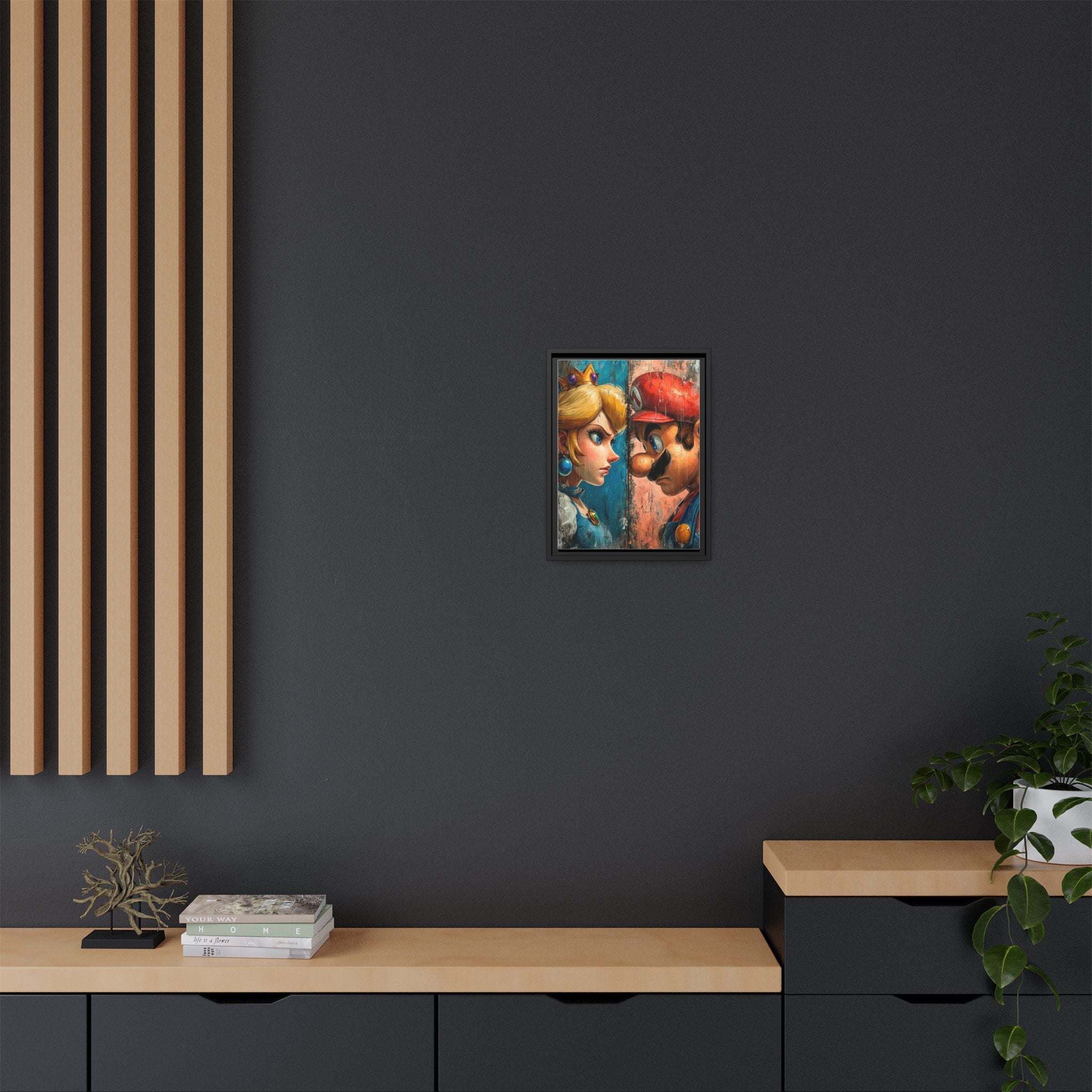 Legends Collide: Pixel Protagonists Reimagined, Gritty Game Art Portrait - Canvas Wall Art