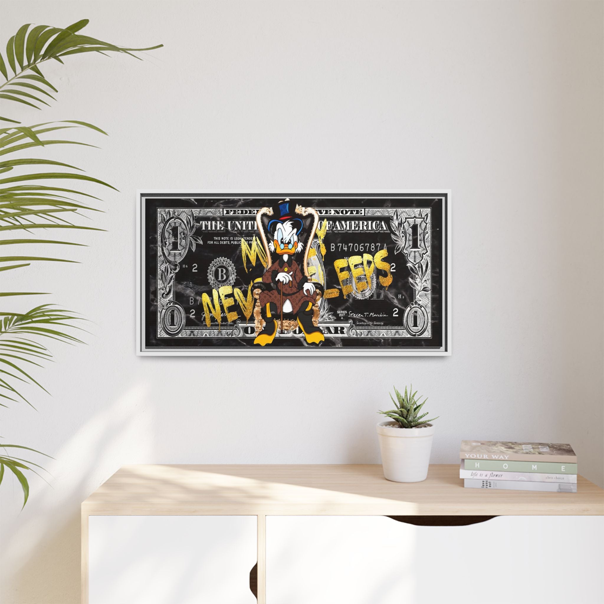 Feds and Feathers: Pop Art Currency Remix, Cartoon Financial Commentary - Canvas Wall Art