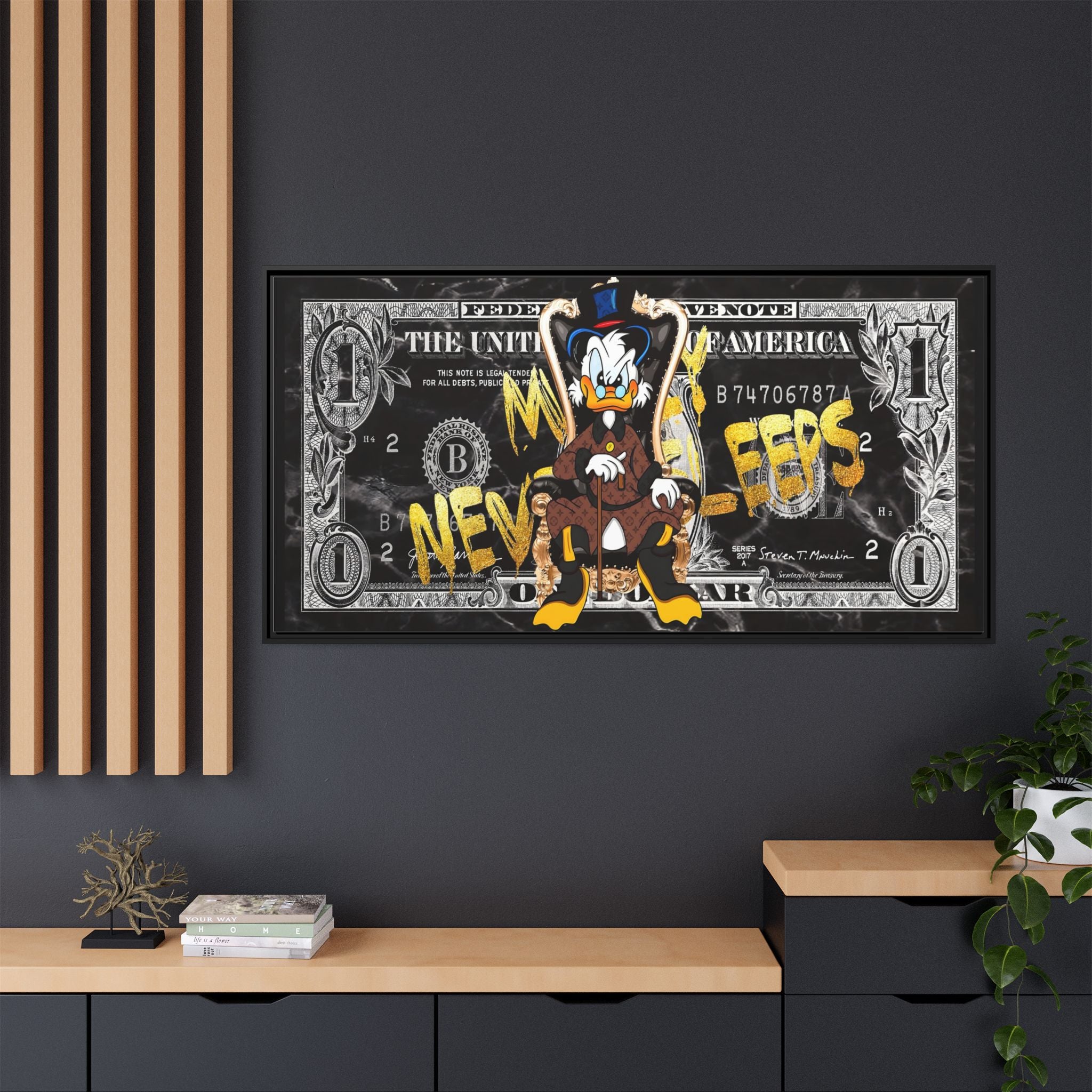Feds and Feathers: Pop Art Currency Remix, Cartoon Financial Commentary - Canvas Wall Art