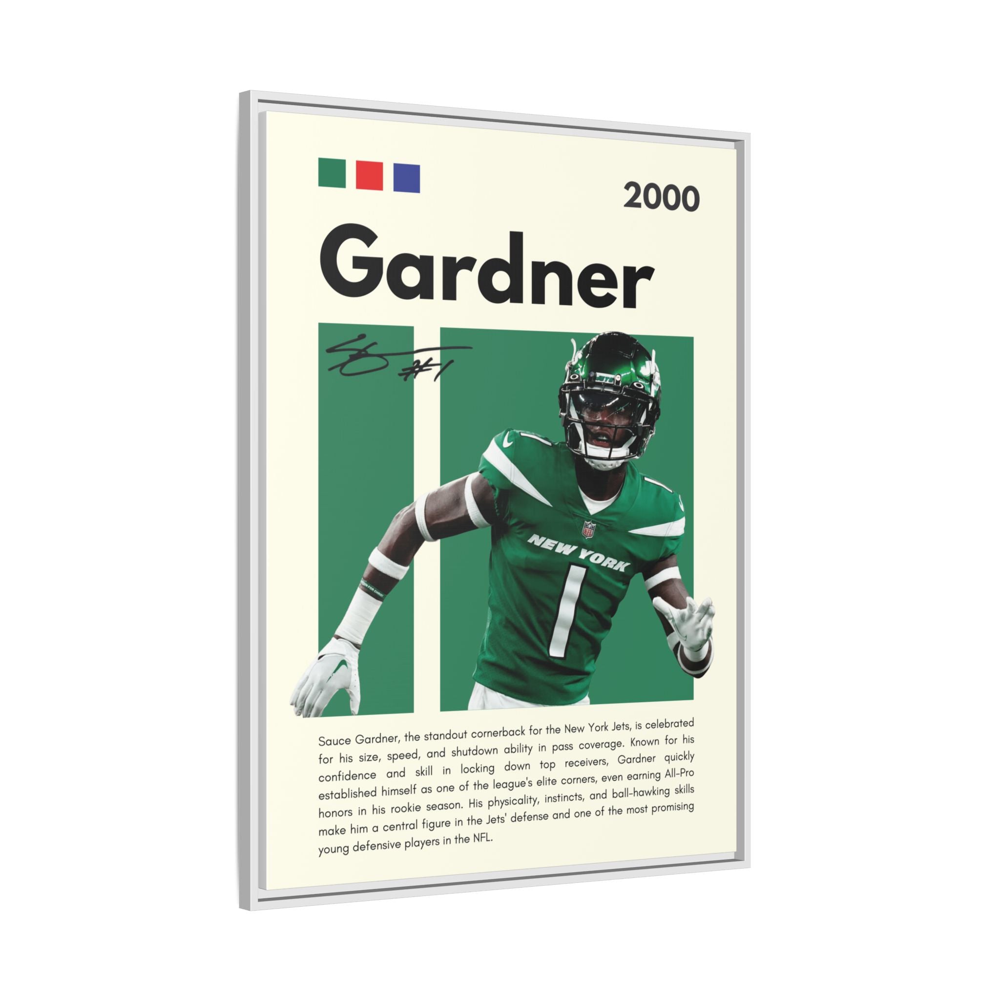 Sauce Gardner: Defensive Dynamo - Canvas Wall Art