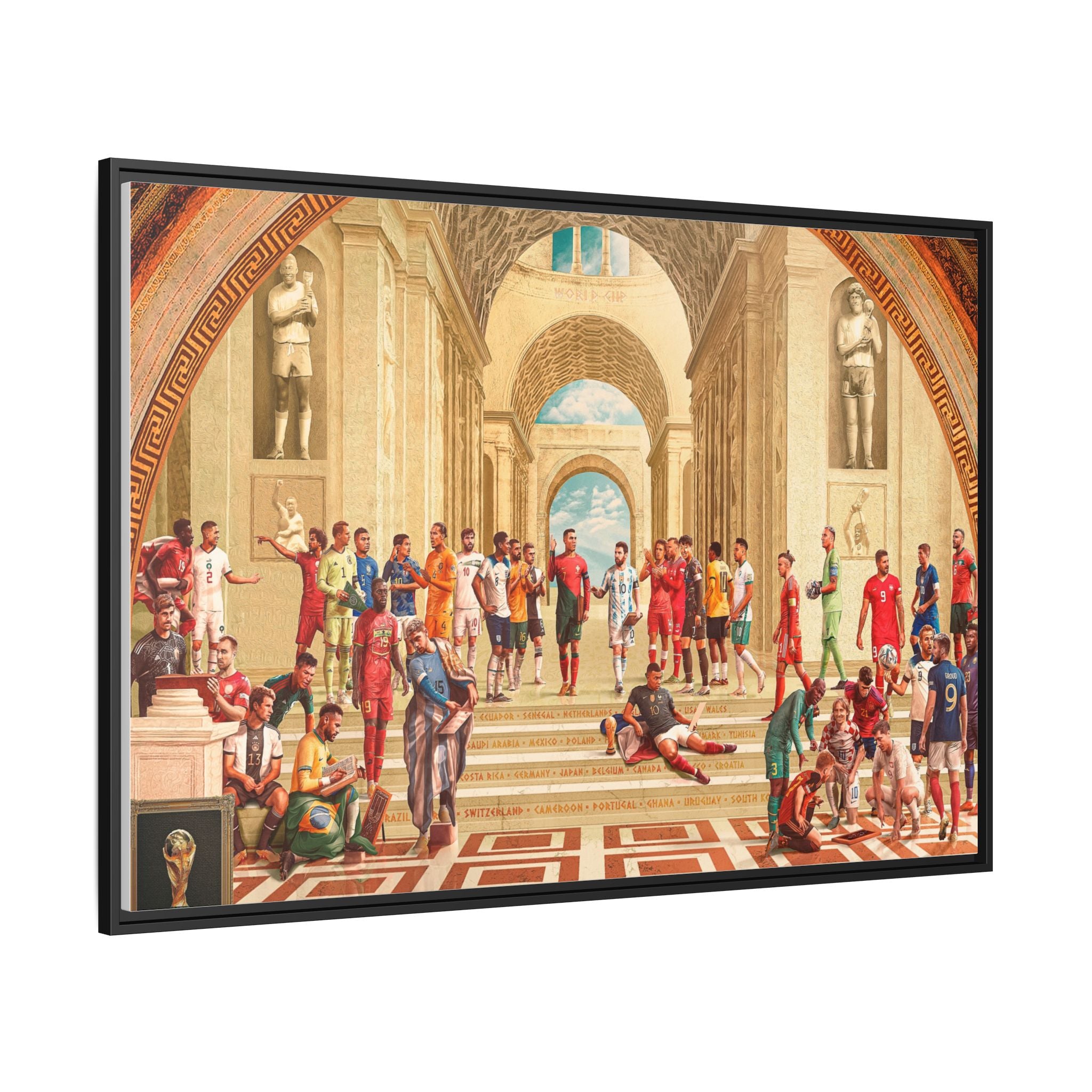 Pantheon of Football Glory: World Cup 2022 Immortalized, Global Soccer Legends Memorialized - Canvas Wall Art