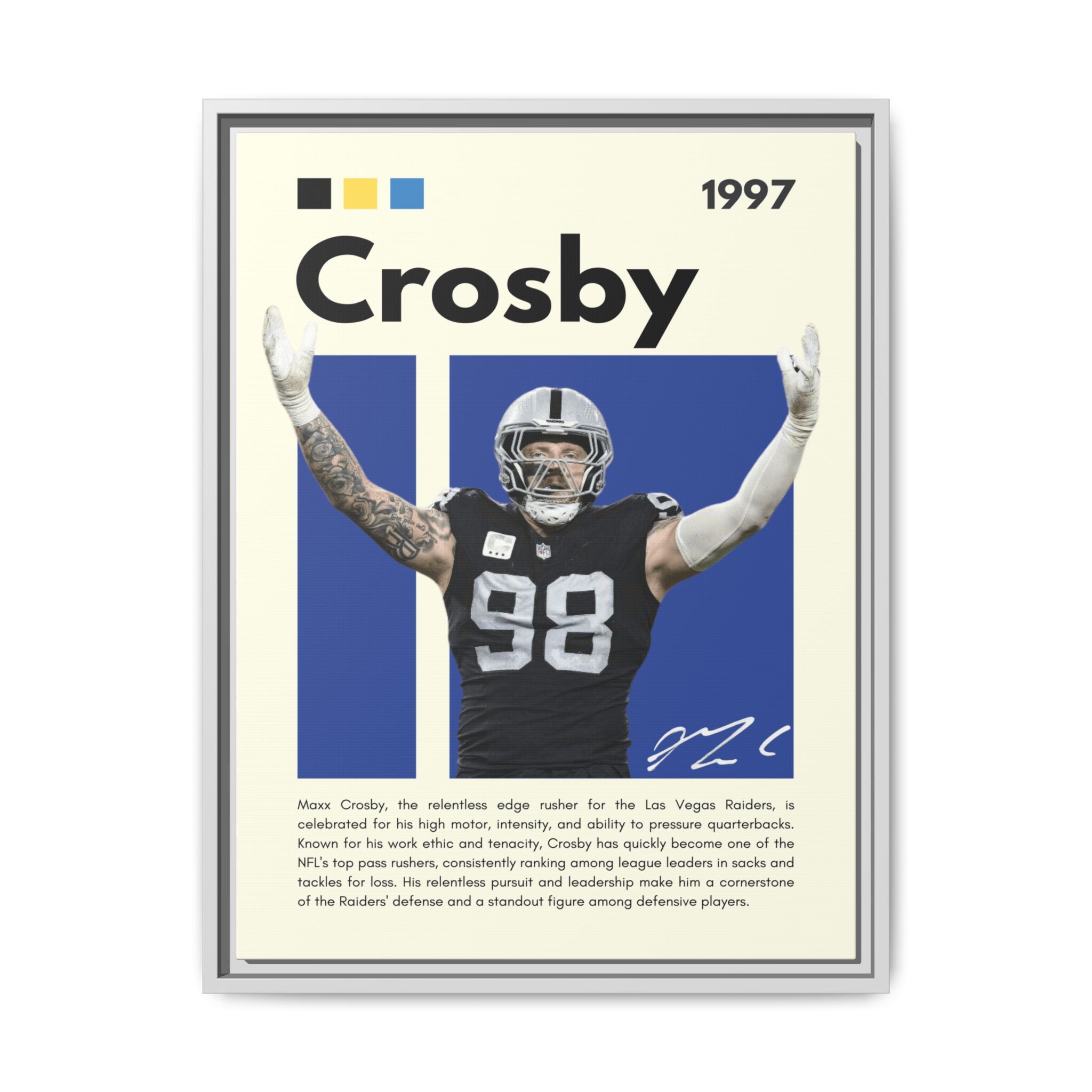 Maxx Crosby: Defensive Dynamo - Canvas Wall Art