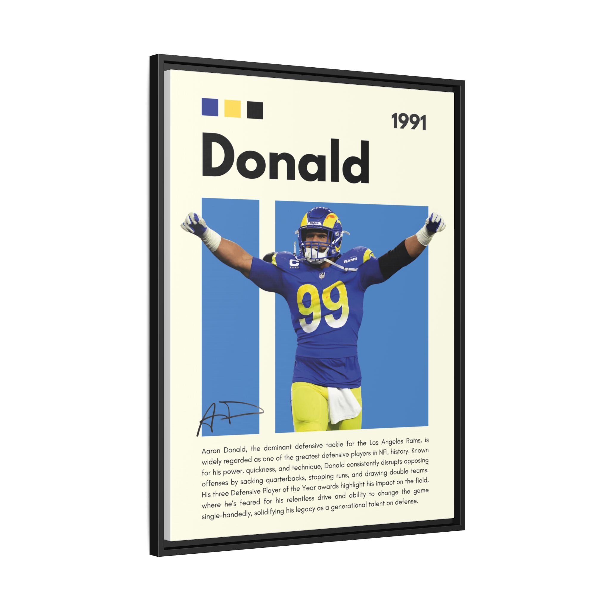 Aaron Donald: Rams Defensive Powerhouse - Canvas Wall Art