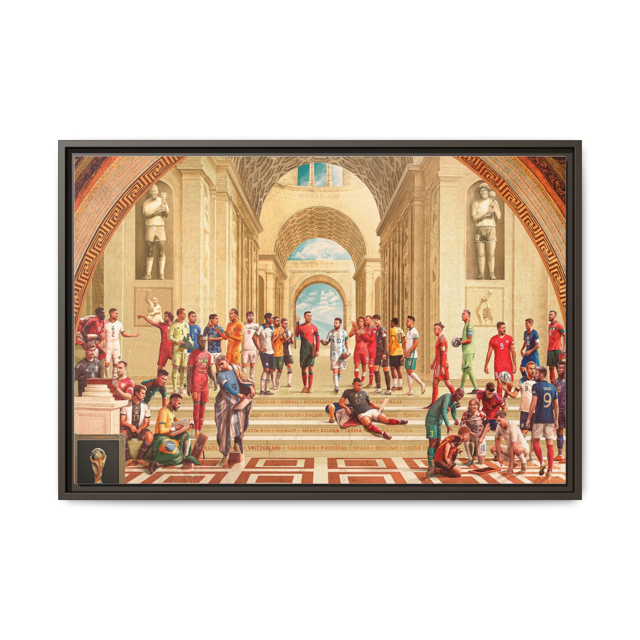 Pantheon of Football Glory: World Cup 2022 Immortalized, Global Soccer Legends Memorialized - Canvas Wall Art