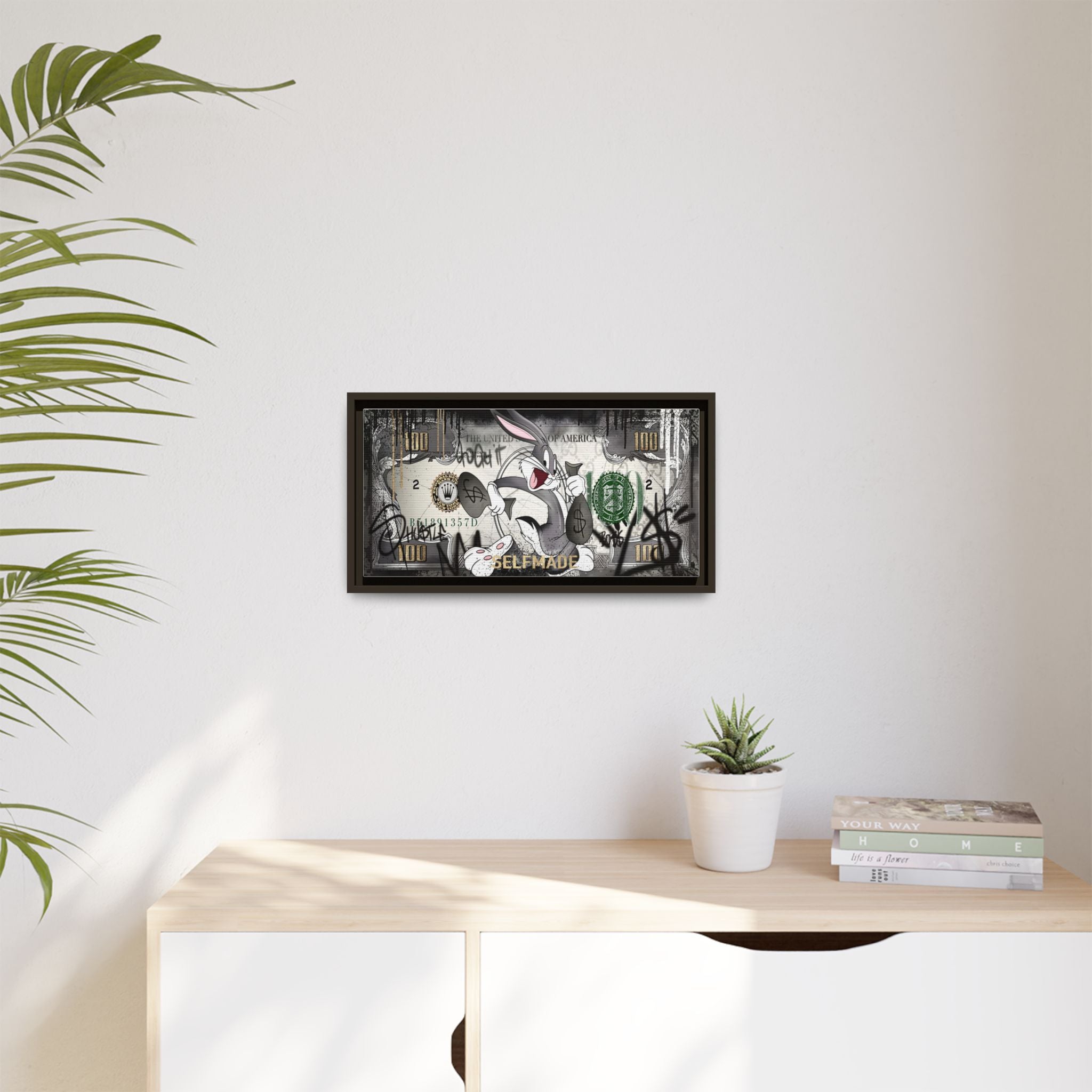 Bunny Benjamins: Pop Art Currency Remix, American Dream Iconography - Canvas Wall Art