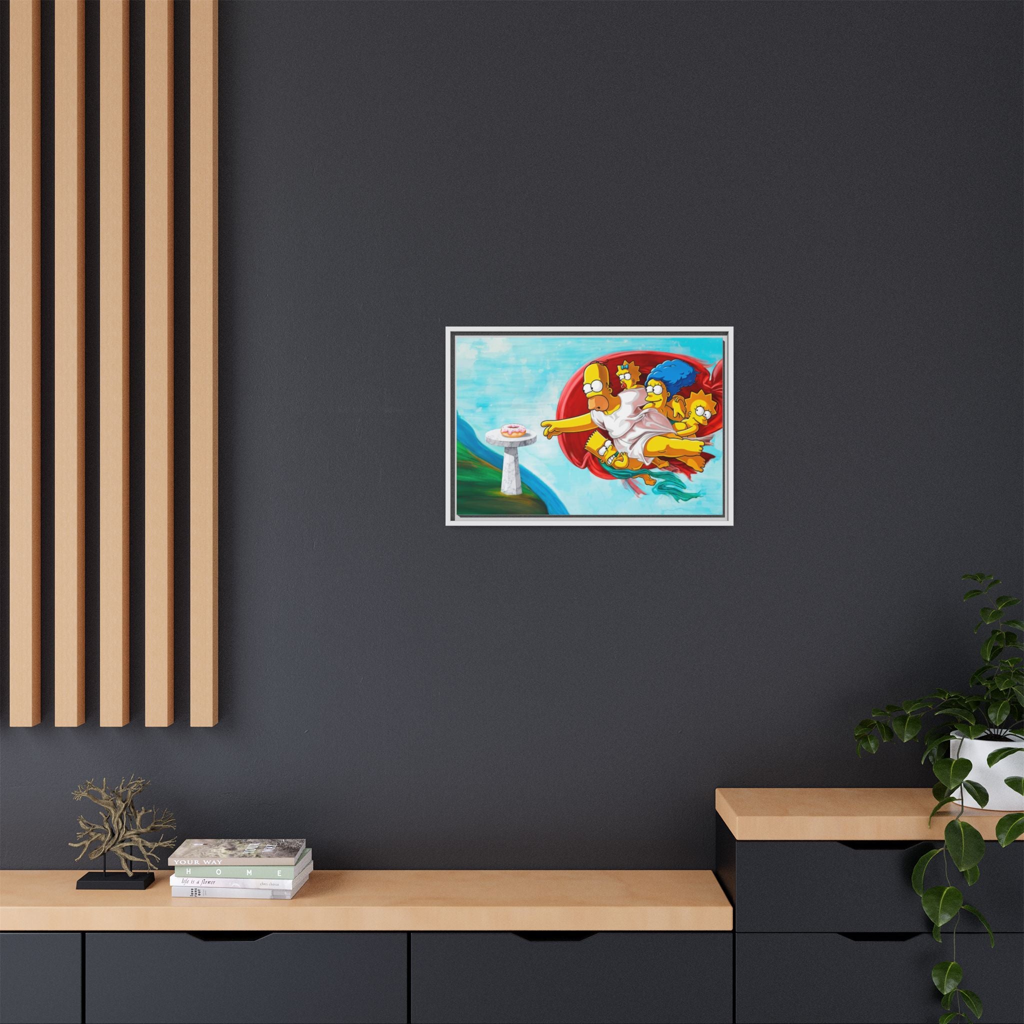 The Simpsons' Last Supper: Pop Culture Parody, Da Vinci Reimagined, Animated Comedy Masterpiece - Canvas Wall Art