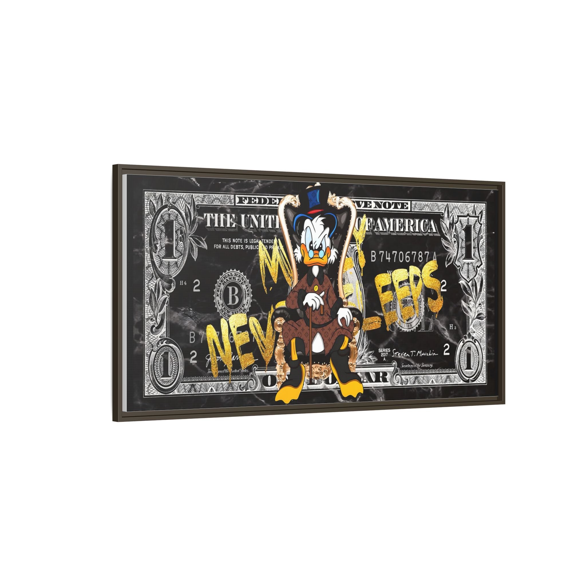 Feds and Feathers: Pop Art Currency Remix, Cartoon Financial Commentary - Canvas Wall Art