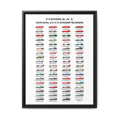 Formula 1 Champions Through the Decades: A Visual History of Motorsport Evolution, Racing Technology Progression - Canvas Wall Art