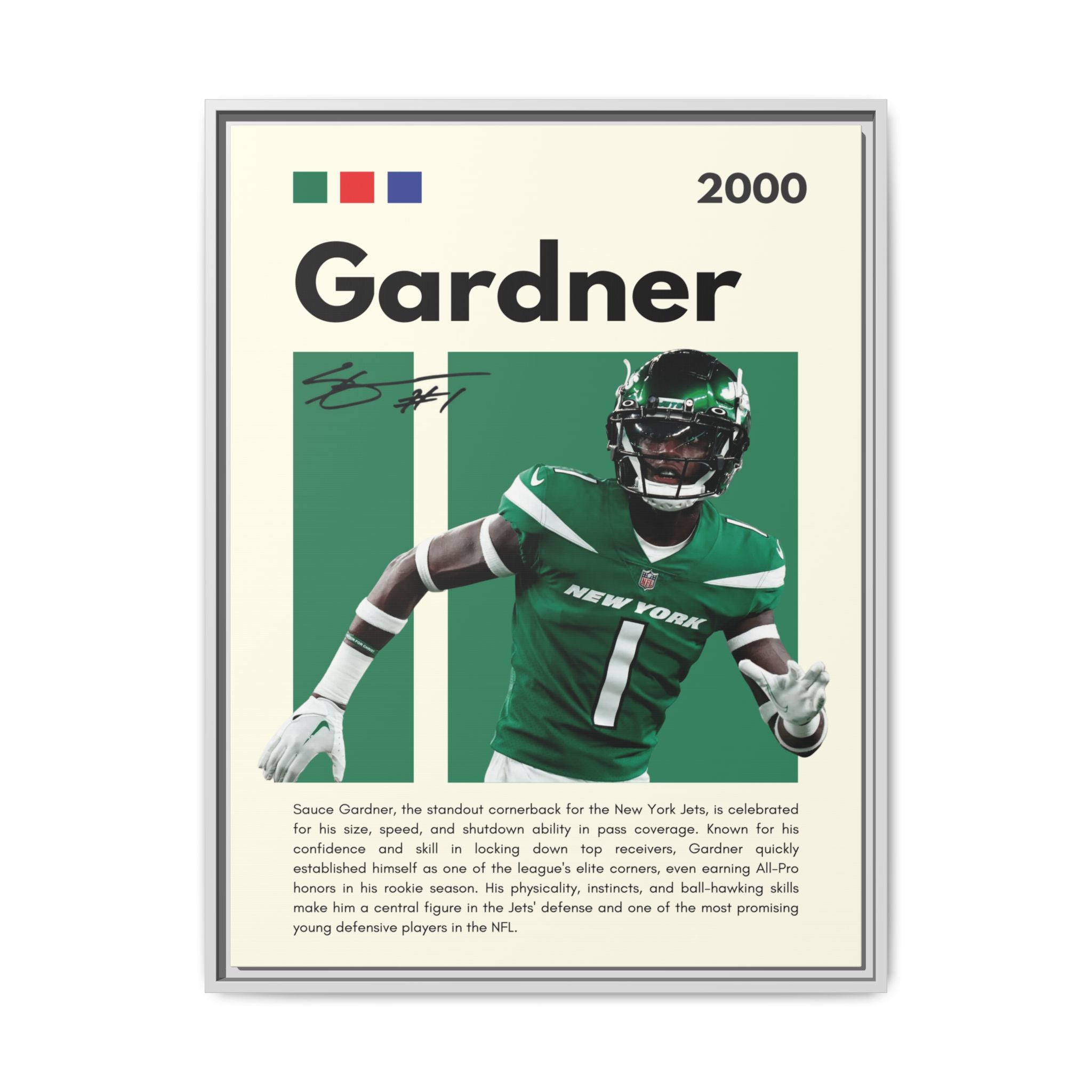 Sauce Gardner: Defensive Dynamo - Canvas Wall Art