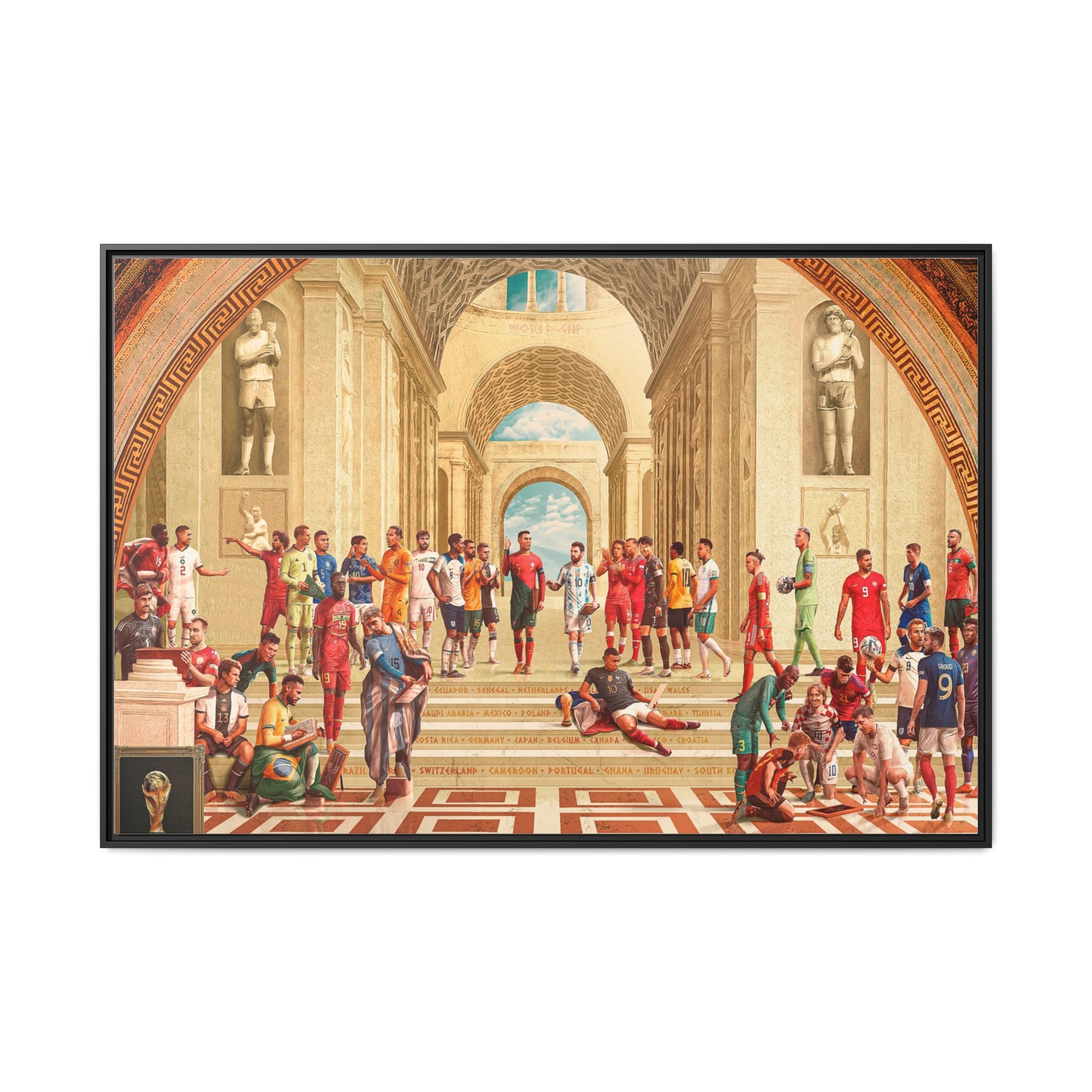 Pantheon of Football Glory: World Cup 2022 Immortalized, Global Soccer Legends Memorialized - Canvas Wall Art