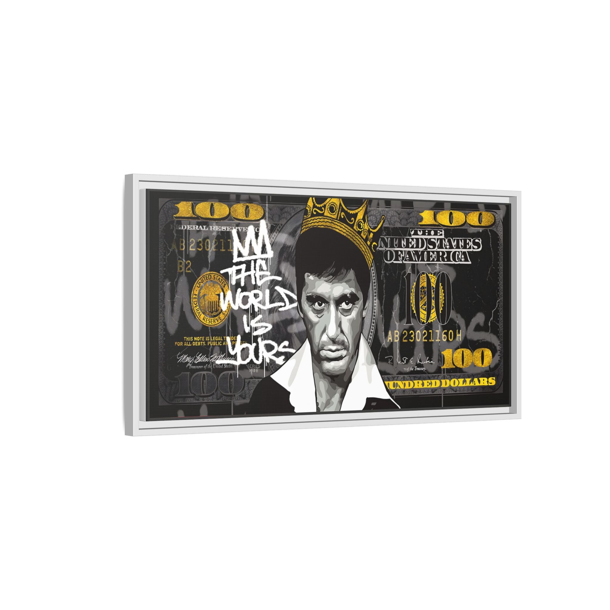 Crowned in Green: Pop Art Crime Iconography, Urban Financial Rebellion - Canvas Wall Art