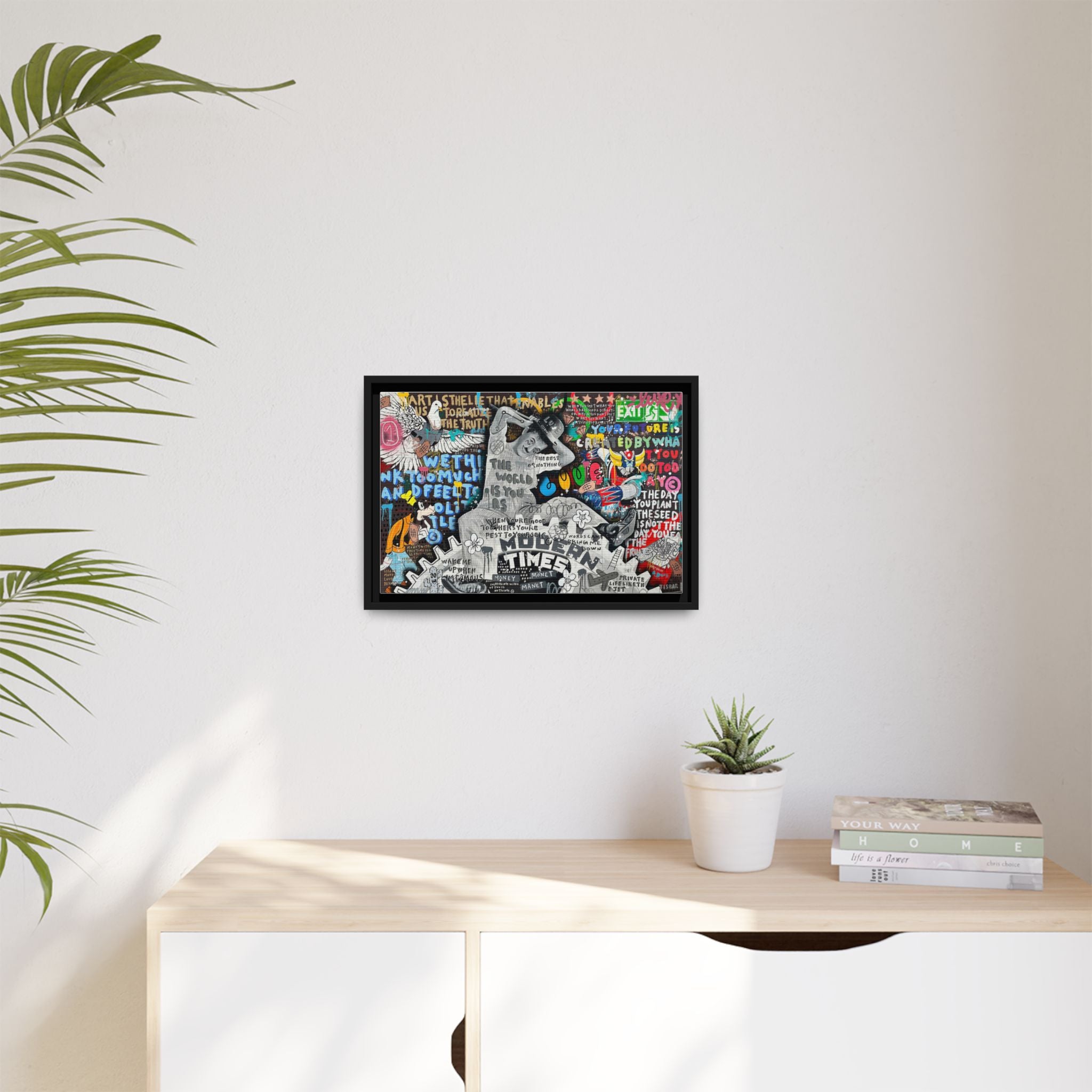 Urban Kaleidoscope: Street Art Fusion, Visual Commentary, Graffiti Narrative - Canvas Wall Art