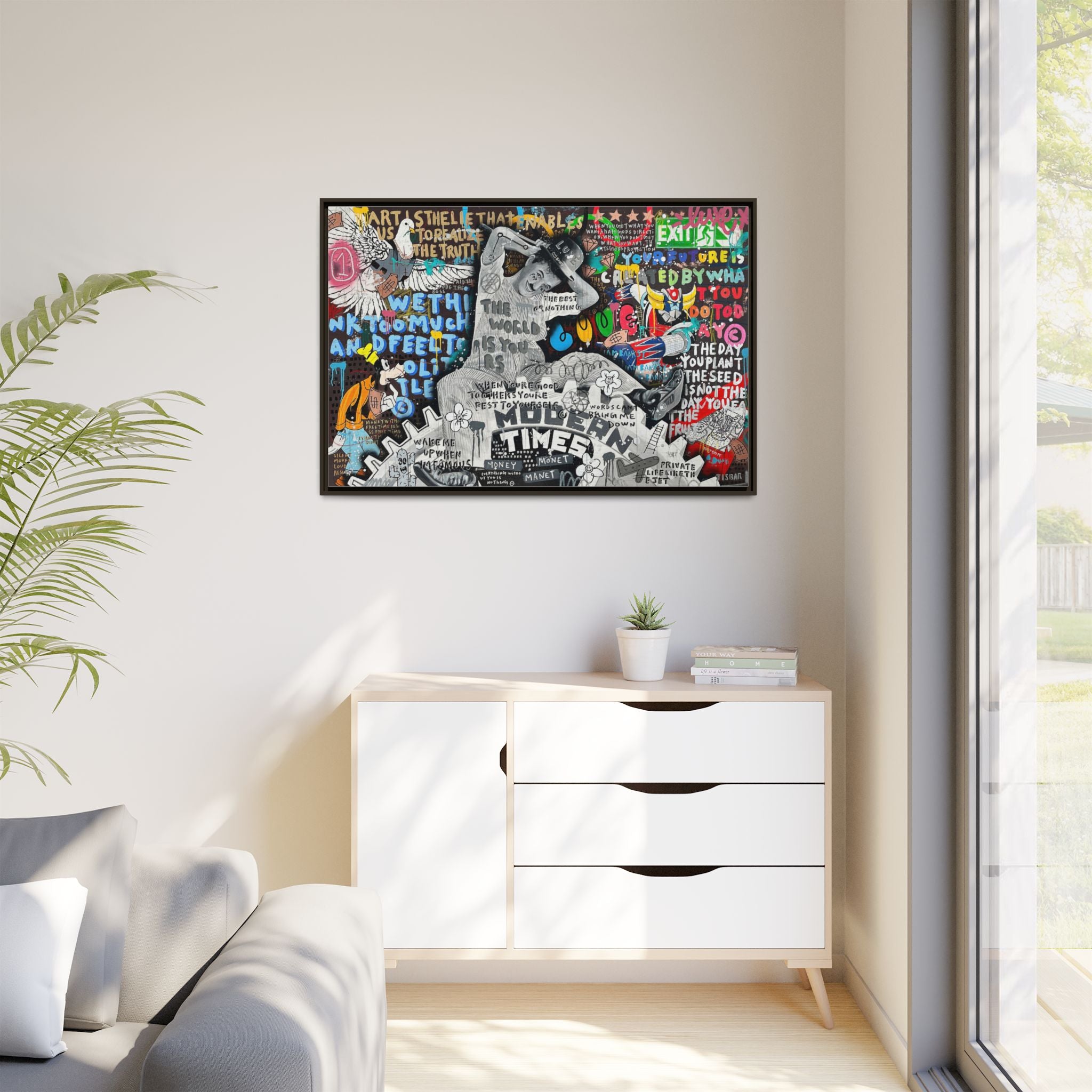 Urban Kaleidoscope: Street Art Fusion, Visual Commentary, Graffiti Narrative - Canvas Wall Art