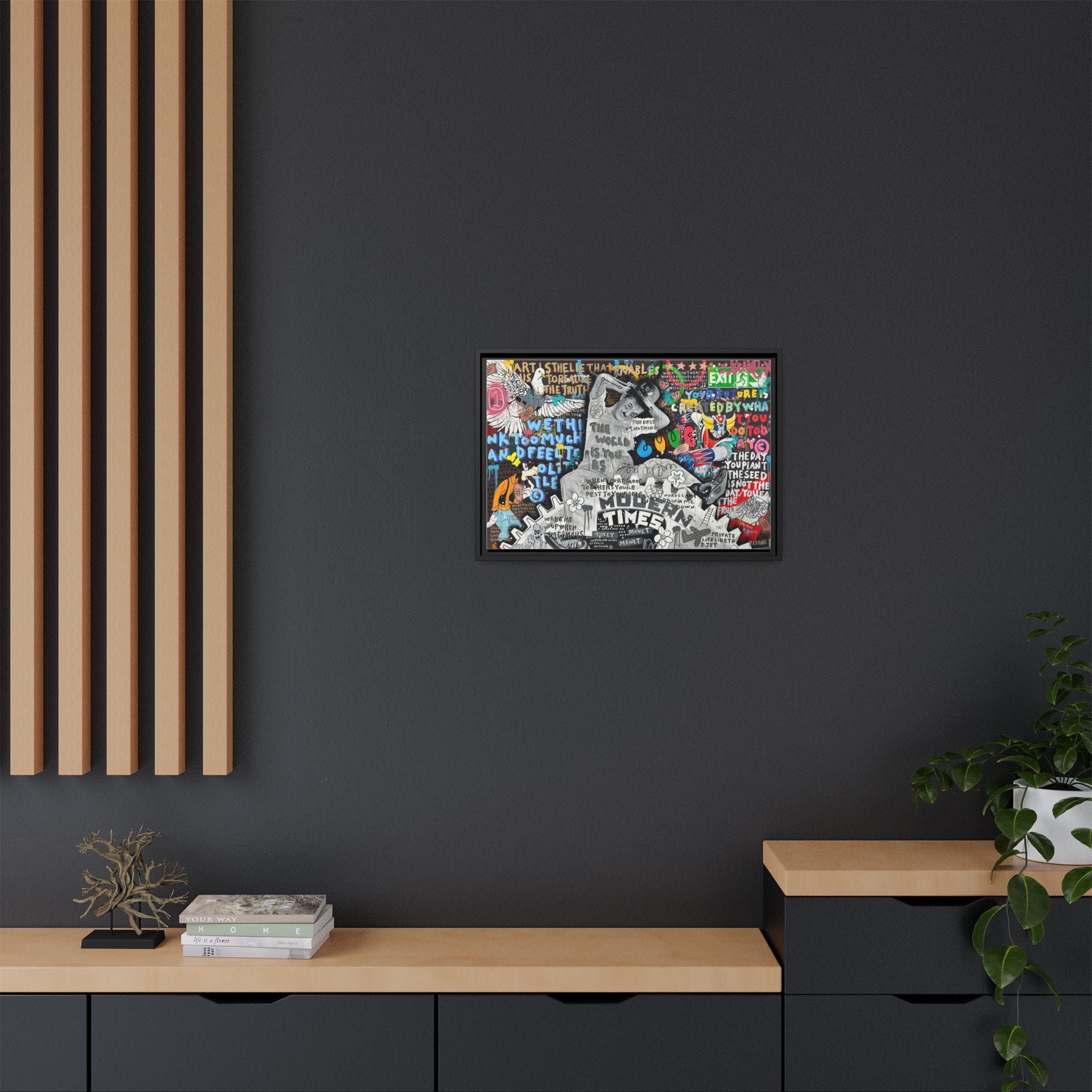 Urban Kaleidoscope: Street Art Fusion, Visual Commentary, Graffiti Narrative - Canvas Wall Art