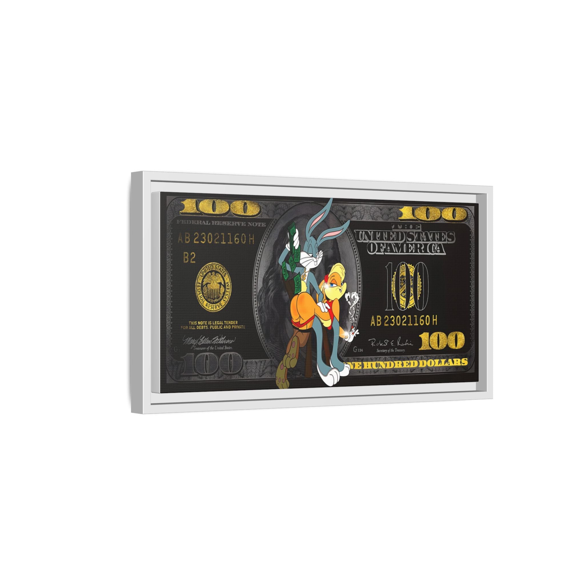 Cartoon Cash Remix: Looney Tunes Currency, Pop Culture Finance Art - Canvas Wall Art