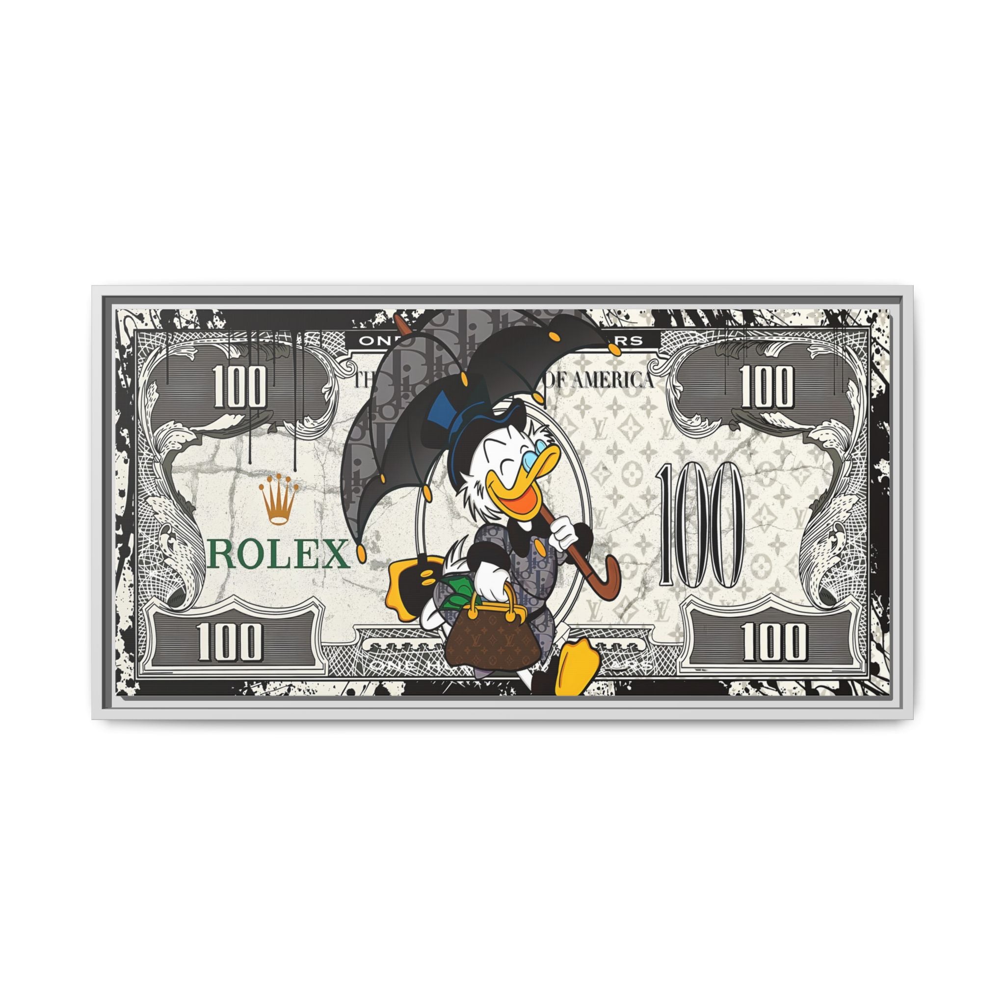 Duck Dynasty of Luxury: Pop Art Fashion Icon, Disney Meets High-End Branding, Urban Street Art Elegance - Canvas Wall Art