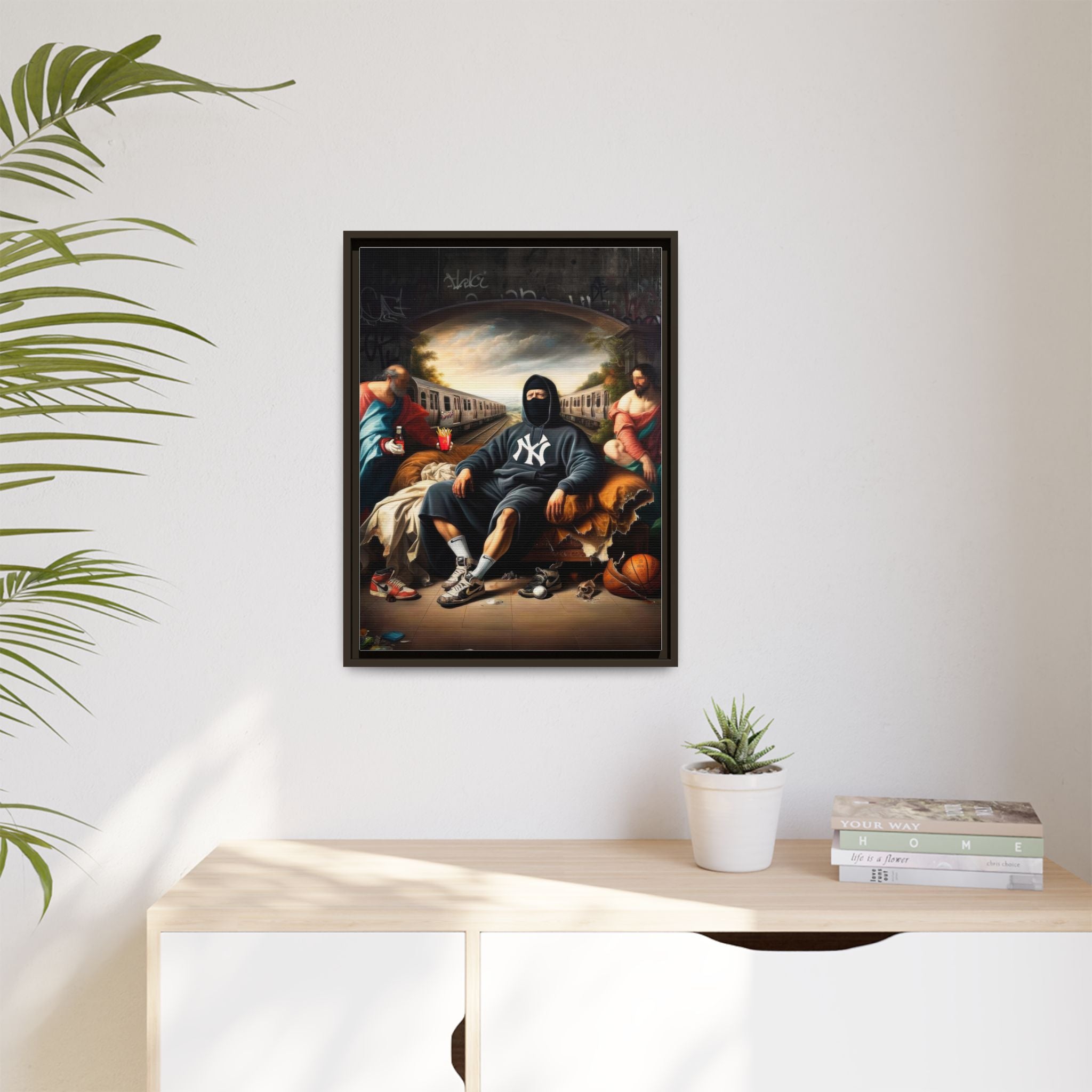 Urban Renaissance: Digital Remix of Classical Portraiture, Street Culture Reimagined - Canvas Wall Art
