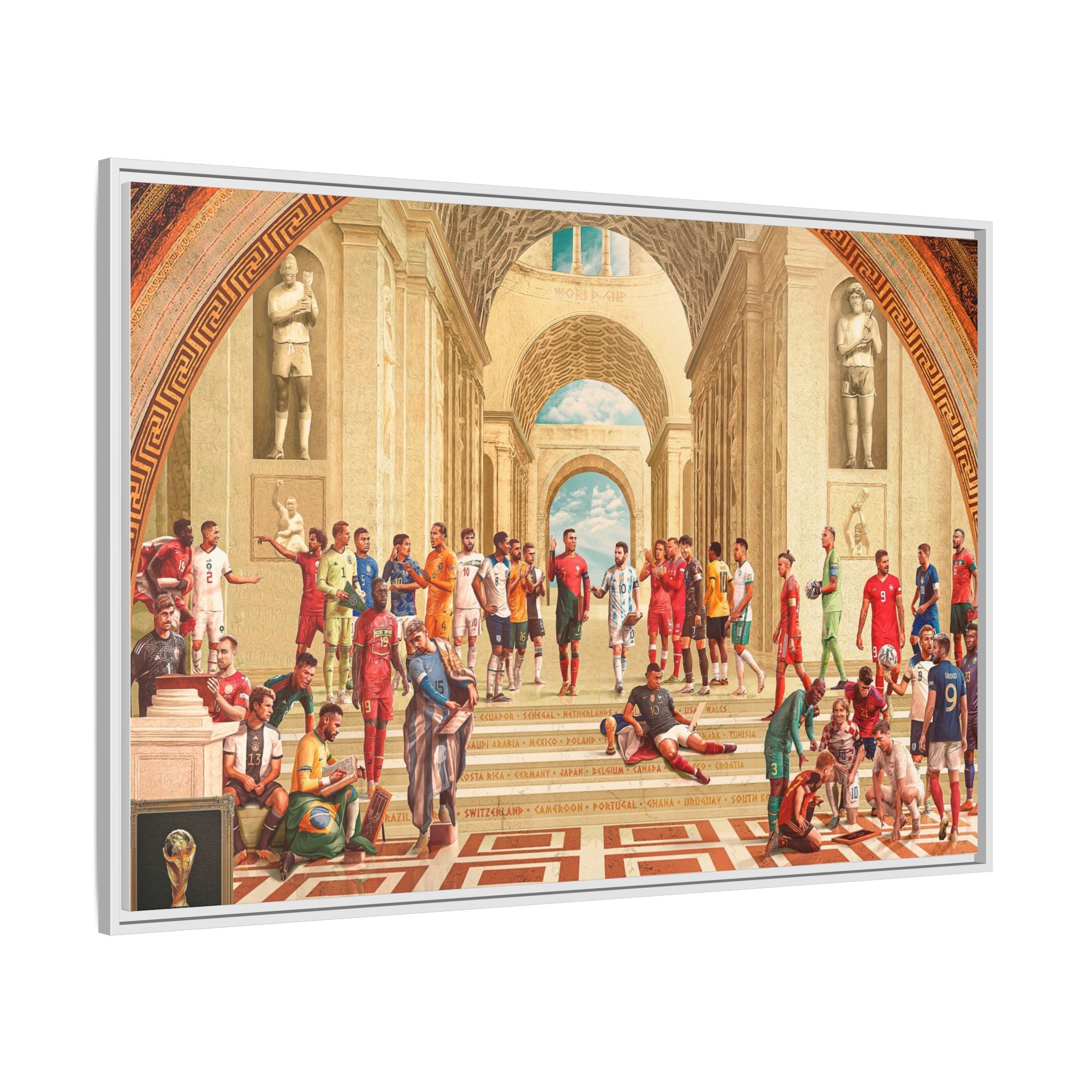 Pantheon of Football Glory: World Cup 2022 Immortalized, Global Soccer Legends Memorialized - Canvas Wall Art