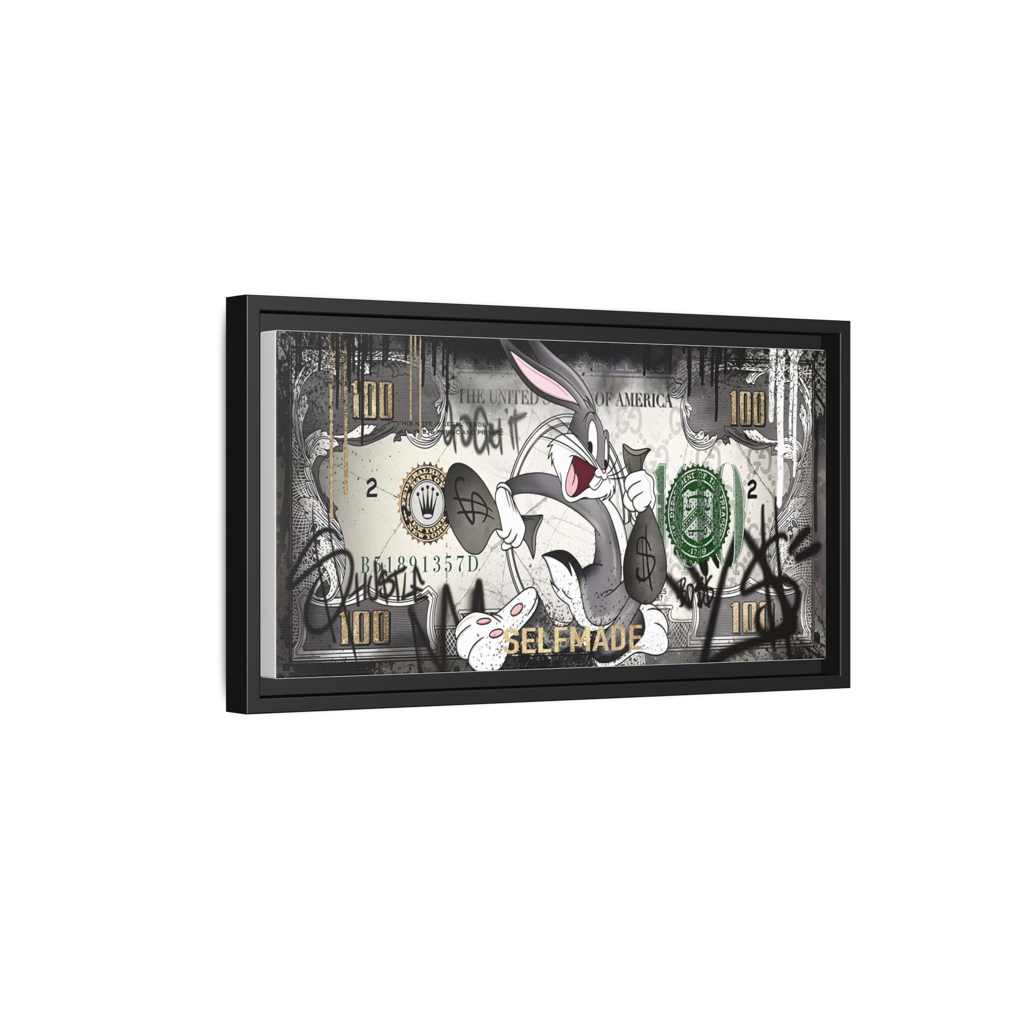 Bunny Benjamins: Pop Art Currency Remix, American Dream Iconography - Canvas Wall Art